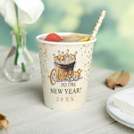 Vasos De Papel Saludos al Fiesta de Año Nuevo
