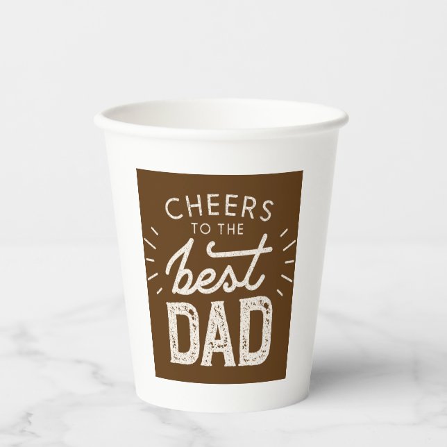 Vasos De Papel Saludos al mejor papá - Viejo Día del Padre (Anverso)