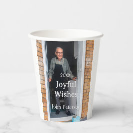 Vasos De Papel Saludos alegres agregar nombre foto hombre vacacio