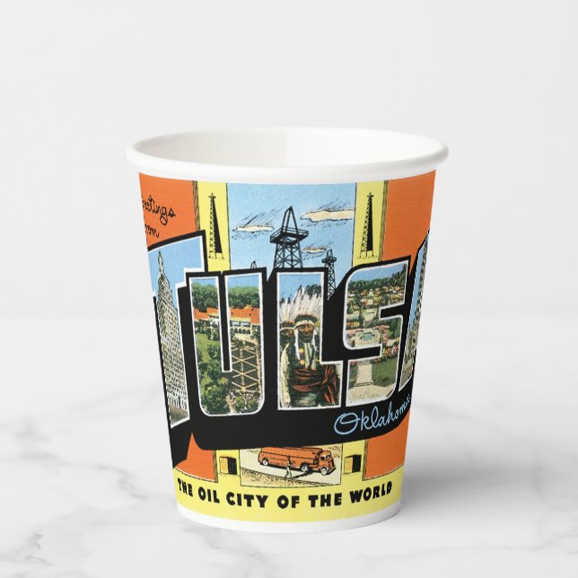 Vasos De Papel ¡Saludos desde Tulsa, Oklahoma! (Izquierda)