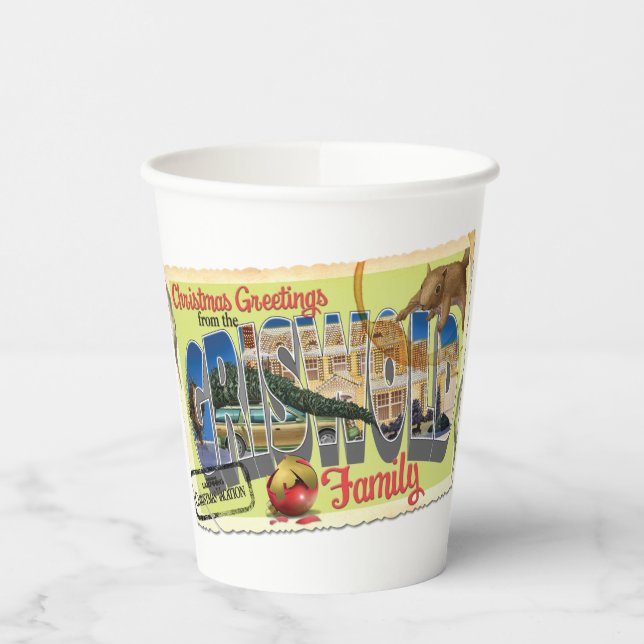 Vasos De Papel Saludos navideños de la familia Griswold (Izquierda)