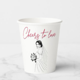 Vasos De Papel Saludos para amar la Copa de Papel de Ducha Bridal