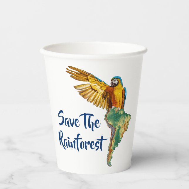Vasos De Papel Salva la Selva Tropical (Anverso)