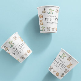 Vasos De Papel ¡Salvaje! Bienvenida a la fiesta de cumpleaños de 