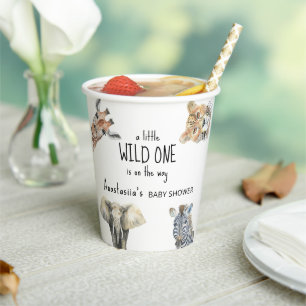 Vasos De Papel Salvaje Safari Animales Baby Shower