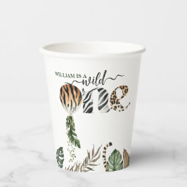 Vasos De Papel Salvaje Un género moderno Neutral Primer cumpleaño