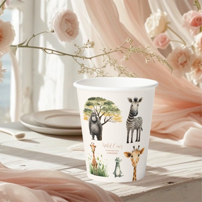 Vasos De Papel Salvaje Un Safari de la Selva Niño Primer cumpleañ (Subido por el creador)
