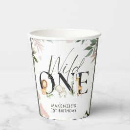 Vasos De Papel Salvaje un Safari primer Fiesta de cumpleaños