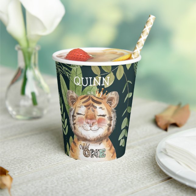 Vasos De Papel Salvaje Una Jungla Animales Safari Primer cumpleañ (in situ)