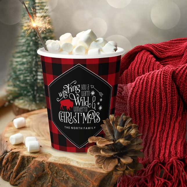 Vasos De Papel Salvajes Navidades Maravillosos Red Buffalo Plaid  (Subido por el creador)