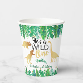Vasos De Papel Salvajes Un Dinosaurio Boys 1er cumpleaños