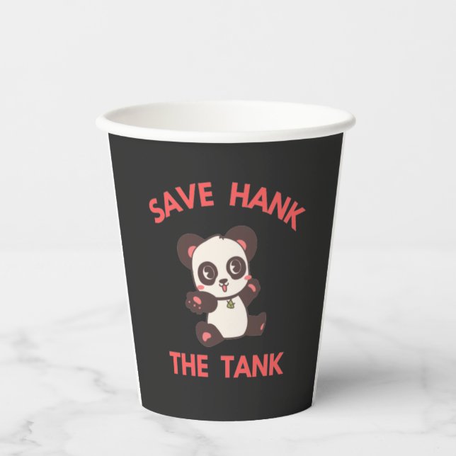 Vasos De Papel Salvar a Hank El Tanque Divertido (Anverso)