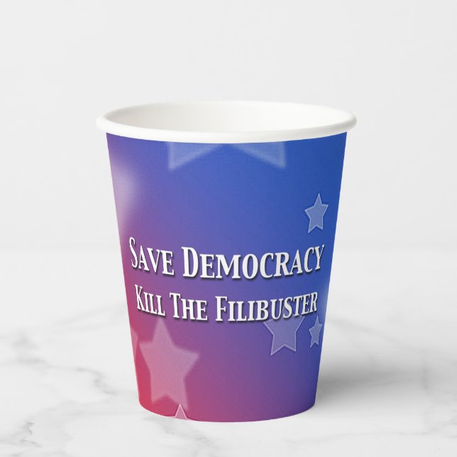 Vasos De Papel Salvemos la democracia matando a las servilletas f (Anverso)