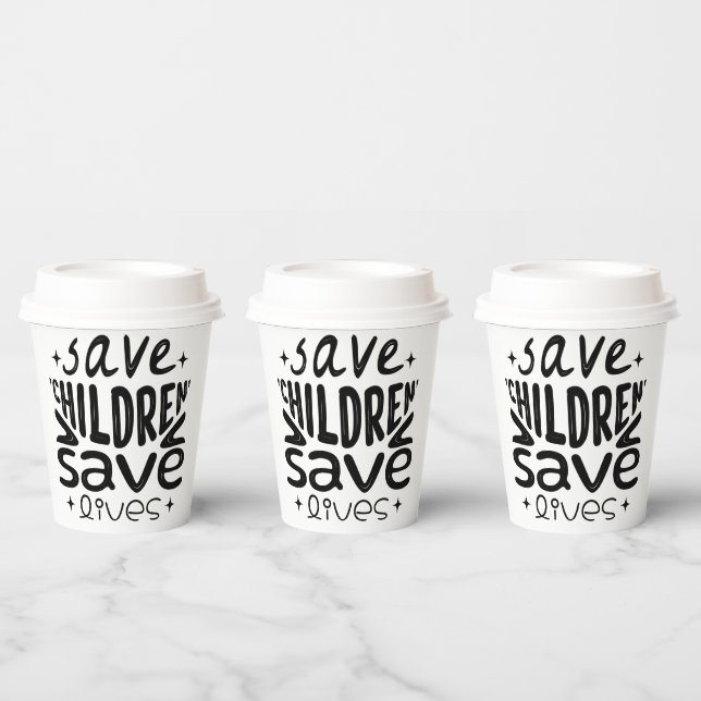 Vasos De Papel Salven niños, salven vidas (Multi)