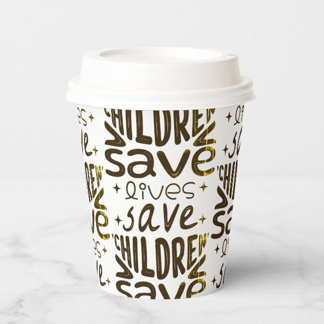 Vasos De Papel Salven niños, salven vidas (Anverso)