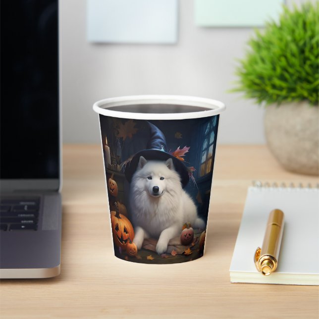 Vasos De Papel Samoyed Calabazas Halloween Espeluznante (in situ)