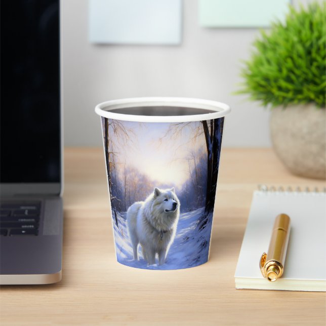 Vasos De Papel Samoyed Let It Snow Navidades (in situ)