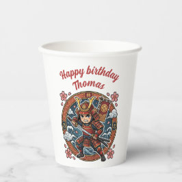 Vasos De Papel Samurai Warrior Japan Anime Chibi Gamer Birthday