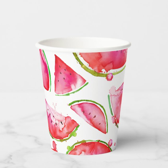Vasos De Papel sandía acuática 1 (Anverso)