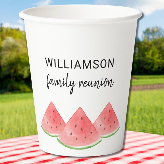 Vasos De Papel sandía de unión familiar de verano (Subido por el creador)