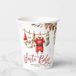 Vasos De Papel Santa Baby Navidad Invierno Baby Shower