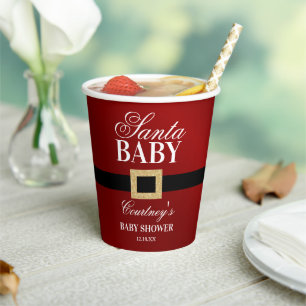 Vasos De Papel Santa Bebé NAVIDADES BABY SHOWER