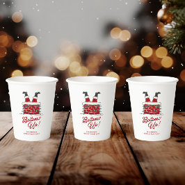 Vasos De Papel Santa Bottoms Up Funny Christmas Party Drinkware