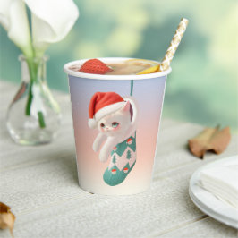 Vasos De Papel Santa Cat: Bao Bao in Christmas Stocking Art