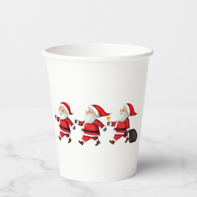 Vasos De Papel Santa Claus (Anverso)