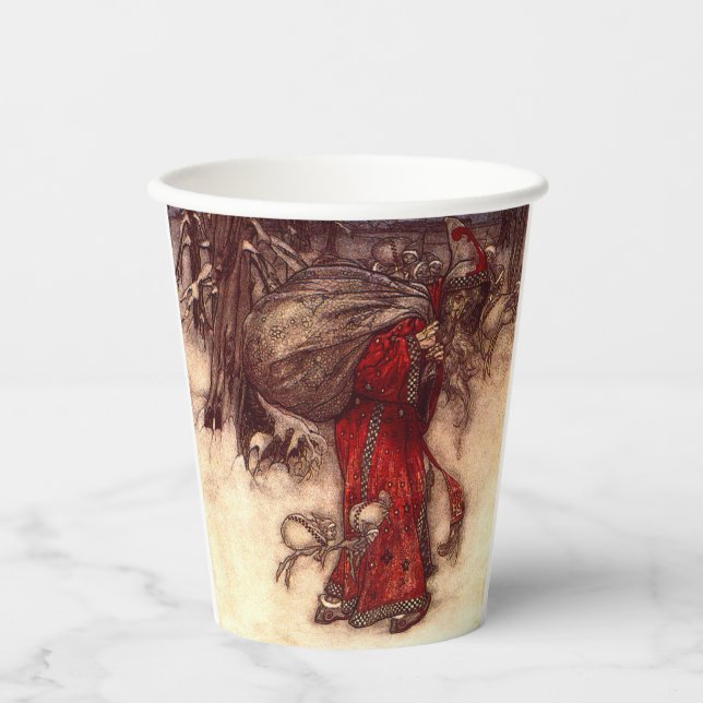 Vasos De Papel Santa Claus Arthur Rackham (Anverso)