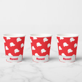 Vasos De Papel Santa Claus en rojo