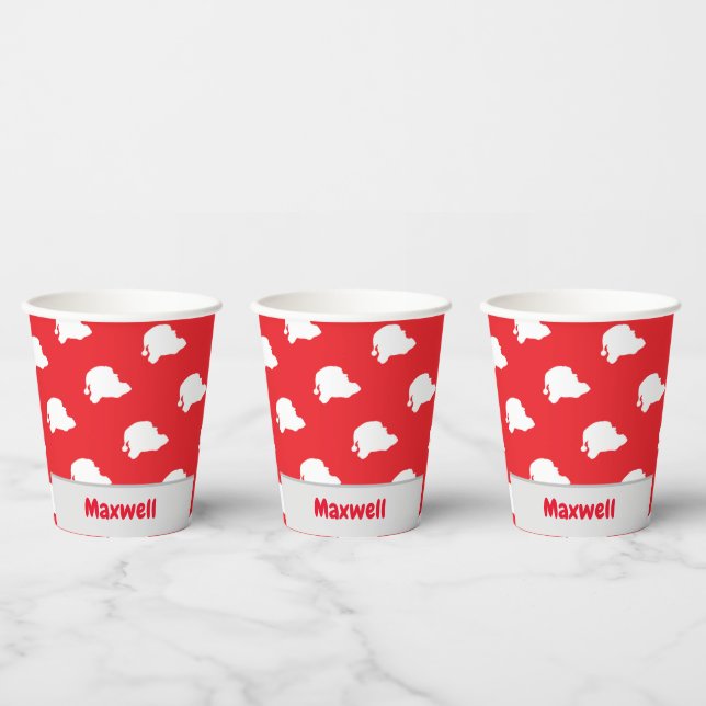 Vasos De Papel Santa Claus en rojo (Multi)