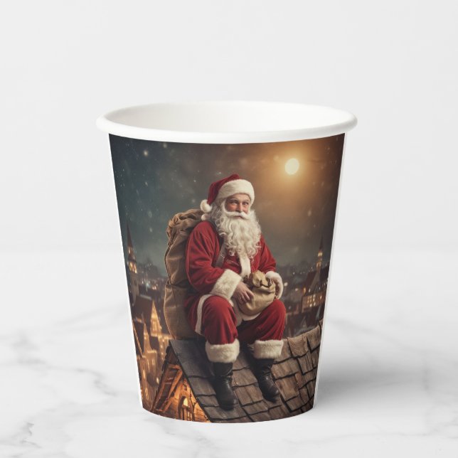 Vasos De Papel Santa en la azotea (Anverso)