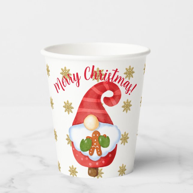 Vasos De Papel Santa Gnome (Anverso)