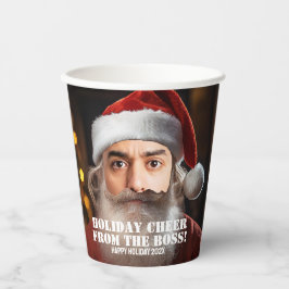 Vasos De Papel ¡Santa Instante! Solo añade tu cara.