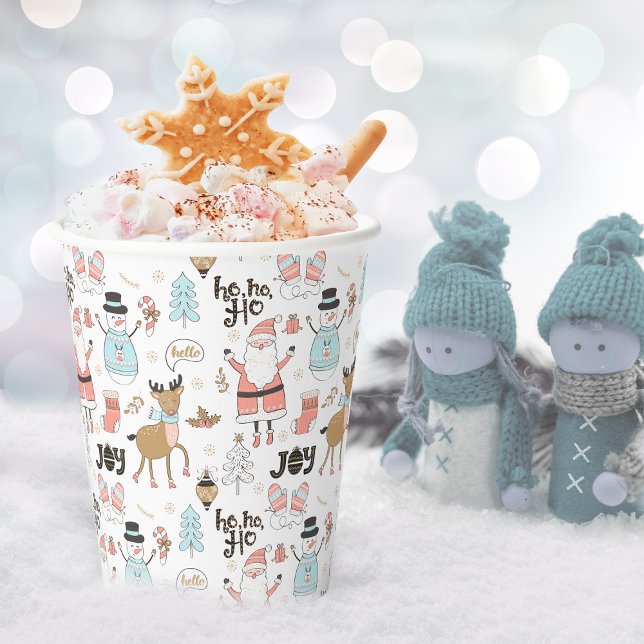 Vasos De Papel Santa, Snowman, Reindeer Pattern ID559 (Subido por el creador)
