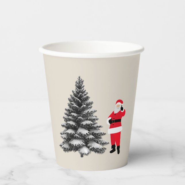 Vasos De Papel Santa standing near pine tree (Anverso)