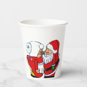 VASOS DE PAPEL SANTA Y LA SRA. CLAUSE KISSING