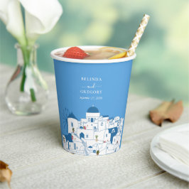 Vasos De Papel Santorini Destination Greek Island Boda