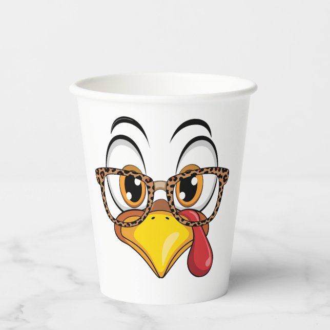 Vasos De Papel Sassy Thanksgiving Turkey  (Anverso)