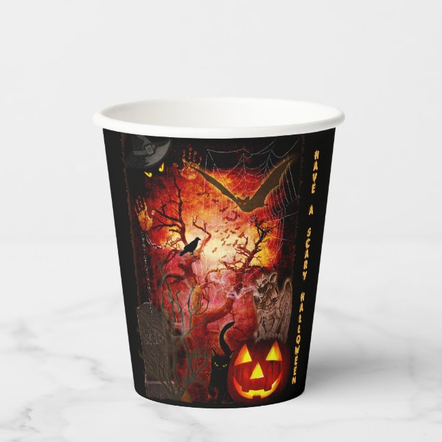 Vasos De Papel Scary Halloween (Anverso)