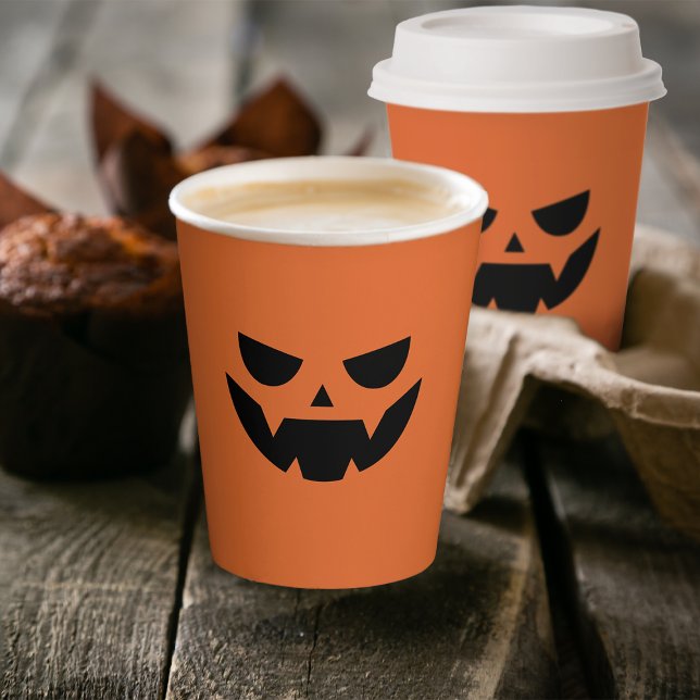 Vasos De Papel Scary Jack O Lantern Face Halloween (Subido por el creador)