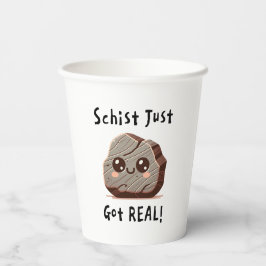 Vasos De Papel Schist Got Real - Nerdy Rock Pun - Felicitaciones/