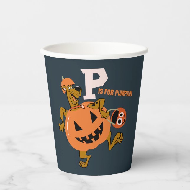 Vasos De Papel Scooby-Doo | P es para Calabaza (Anverso)