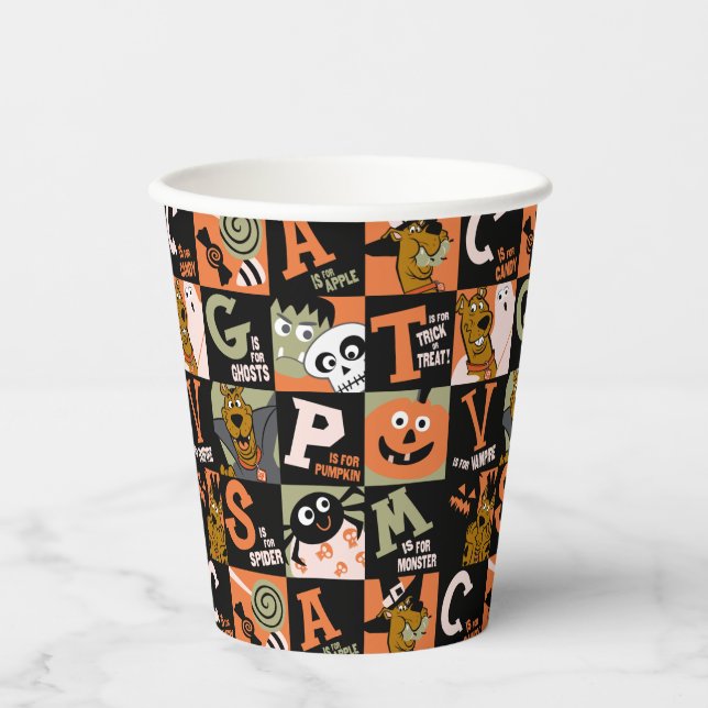 Vasos De Papel Scooby-Doo | Patrón de Halloween (Anverso)
