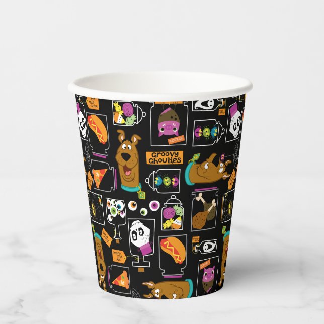 Vasos De Papel Scooby-Doo | Patrón Scooby-Doo de Halloween (Anverso)