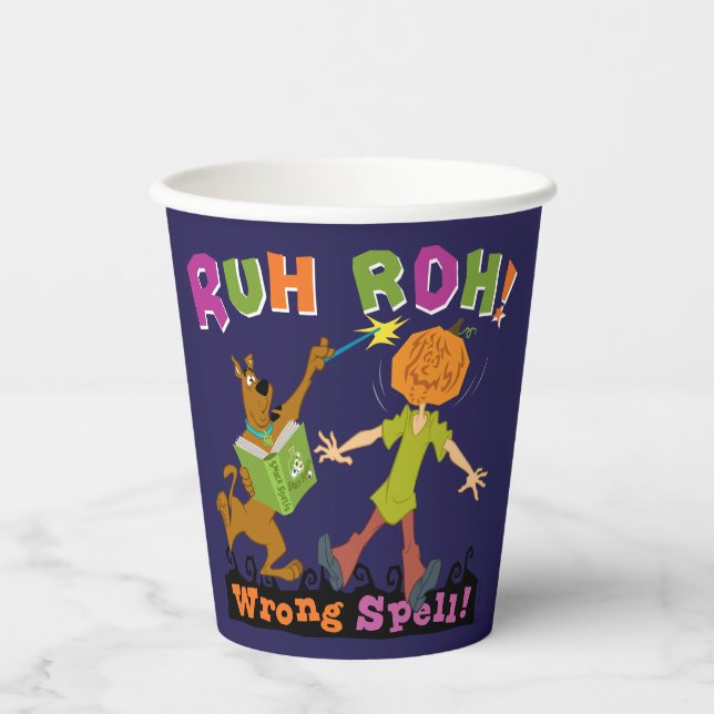 Vasos De Papel Scooby-Doo ¡Ruh Roh! ¡El deletreo equivocado! (Anverso)