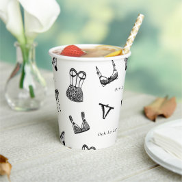 Vasos De Papel Script de Cepillo Moderno Ropa Interior Despedida 