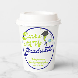 Vasos De Papel Se duerme con graduación de baloncesto verde de gr