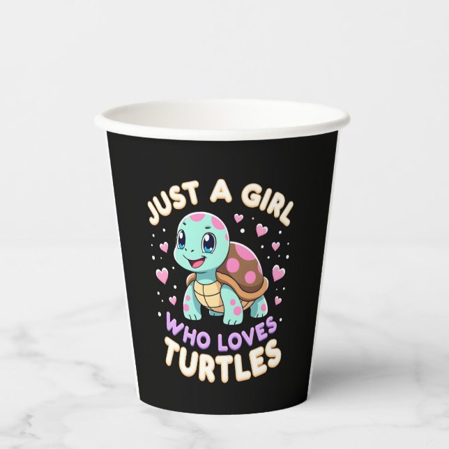 Vasos De Papel Sea Reptile Turtle Lovers Just A Girl Who Loves Tu (Anverso)